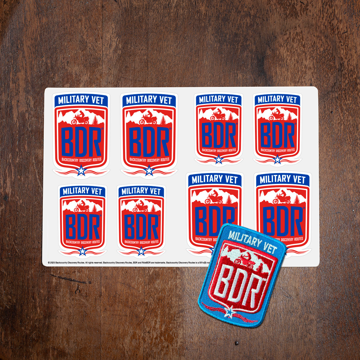 BDR Veterans Patch Decal Set